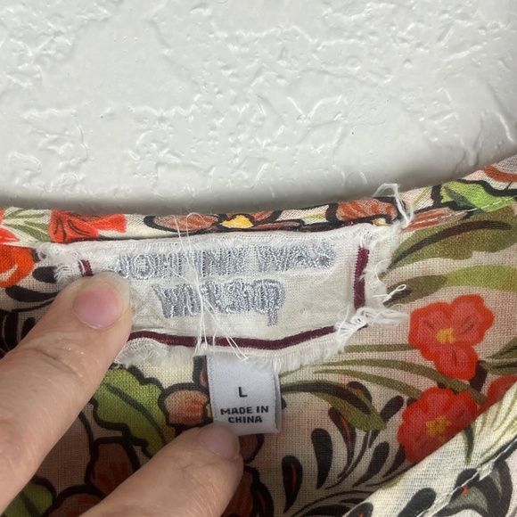 Johnny Was Valencia Circle Yoke Blouse Top Sz Large Floral Cuff Multicolor - Picture 4 of 14
